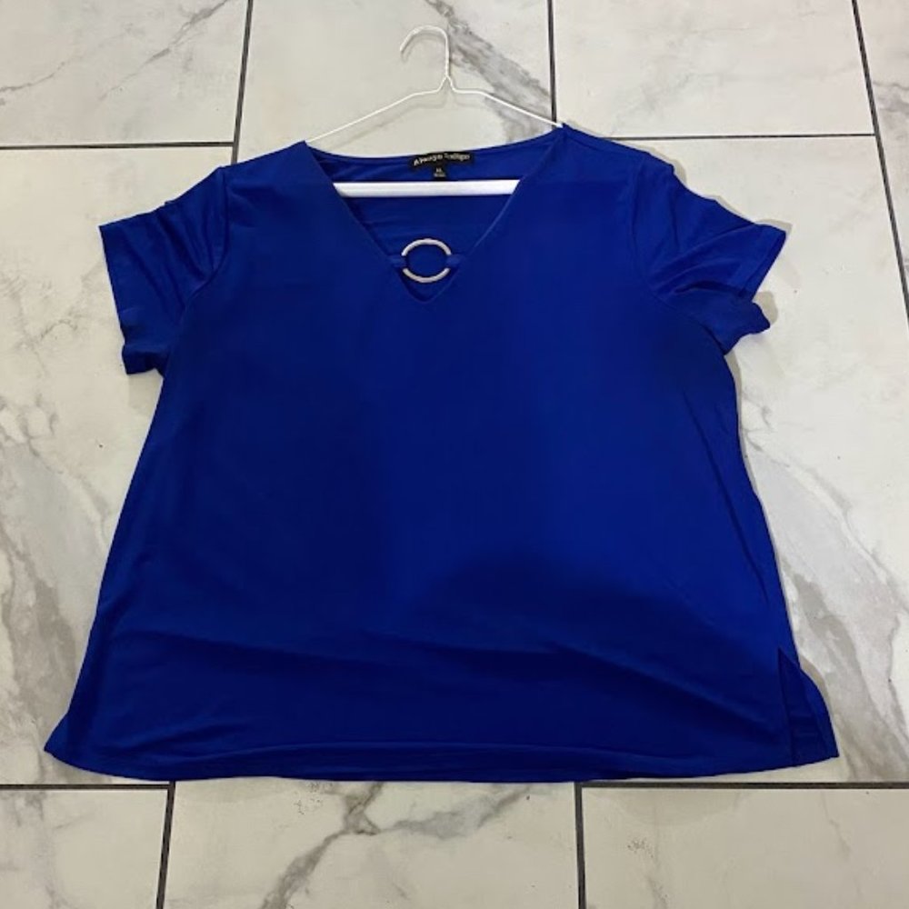 Always Indigo Royal Blue Blouse with metal Detailing